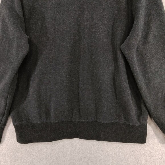 Roots Sweater 1/4 Zip Gray Long Sleeve Casual Polo Sweatshirt Logo Mens Large - Picture 11 of 12